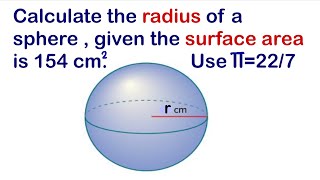 Radius of a sphere given surface area