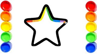 Little Star drawing idea with basic shapes for Toddlers, drawing for kids