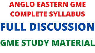 ANGLO EASTERN GME COMPLETE SYLLABUS | BEST STUDY MATERIAL TO CRACK EXAM EASILY