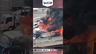 Bawa Anak anak TK, Sebuah Bus Terbakar Hebat #ipol #viral #kecelakaan #kebakaran #busterbakar