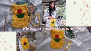 how to crochet Pinterest inspired phone bag |diy| Pinterest bag| crochet diy for beginners