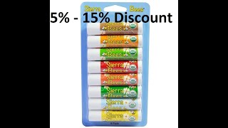 Discount - Sierra Bees, Organic Lip Balms Combo Pack, 8 Pack, .15 oz (4.25 g) Each Review