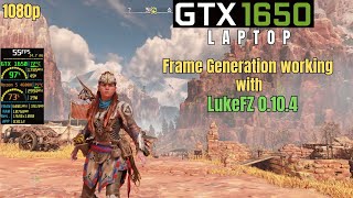 Frame Generation working on Horizon Forbidden West  - GTX 1650 Laptop | 1080P