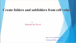 How to create folders and subfolders from cell values in Excel?