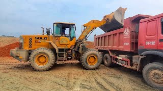 Backhoe Loader, Sub Blast Loading On Sino Dump Truck With Wheel Loader | Sdlg Wheel Loader