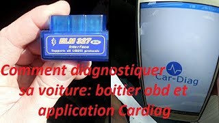 Comment diagnostiquer sa voiture : boitier obd bluetooth et application Cardiag (smartphone)