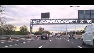 Driving on M4 Motorway Monday Evening