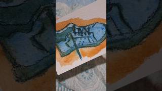 Acrylic Painting: Shoe / Winsor & Newton Galeria  / Arches Watercolor Paper / Adidas Stansmith