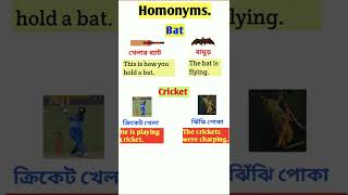 #Homonyms #Homonyms_examples #shorts  #education #youtube_shorts #shorts_video #viral #Bat #cricket