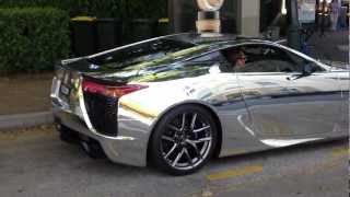 Lexus LFA wrapped in CHROME Revving, Great Exhaust sound