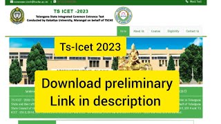 Download TS ICET Preliminary Key,Response sheets..|Tsicet2023| |Ts-icet 2023 preliminary key|