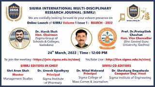 Launch of Sigma International Multidisciplinary Research Journal (SIMRJ)