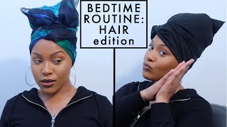 Bedtime routine: Hair edition | NO slip or running wrapping technique | Natural hair