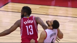 James Harden Elbows Corey Joseph