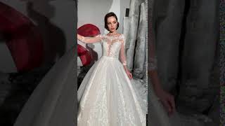 Riviera powder long sleeve ballgown wedding dress -3