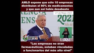 Amlo sobre las 10 empresas que distribuían los medicamentos