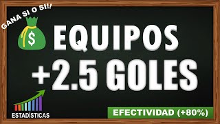 MÁS 2.5 GOLES |Equipos (+80% efectividad)