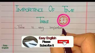 Importance of Time Table ⏲️ || 10 Lines Essay on Importance of Time Table in easy English Writing✍️