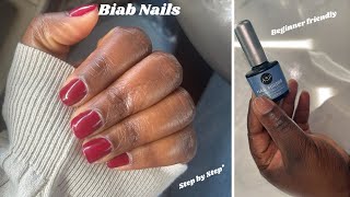 Builder Gel on Natural Nails (Biab) + Cherry Cola Nails