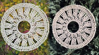 Macrame Circle Pattern - Sun Dream Catcher / Mandala Flower / Wall Hanging / Boho Home Decor