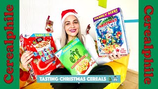 #Cerealphile tasting Christmas Cereals - Elf, Cap'n Crunch & Sugar Cookie Toast Crunch Mexican girl