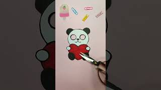 💓DIY Papercraft Idea, Cute Panda Drawing Moving Eyes #craft #art #trending #diy #shorts #short