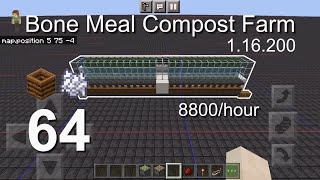 Minecraft Bedrock Tutorials(64) - How to build a Bone Meal Compost Farm (1.16.200)