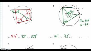 Circle Theorems Mini Test Part 1