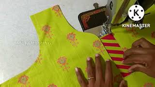 Very easy and Stylish front neck design cutting and stitching Chudithar kurti/Salwar