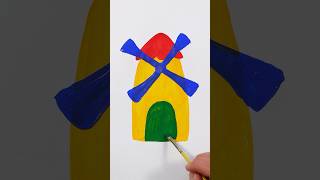 Mill Acrylic Painting for Kids  #shorts #painting #art #shortsvideo