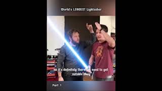 WORLDS LONGEST LIGHTSABER!! #youtubeshorts #lightsaber #starwars #YouTube #shorts #amazing #beauty