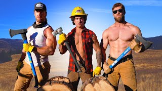 Log Splitting Competition | Jesse James West vs Buff Dudes