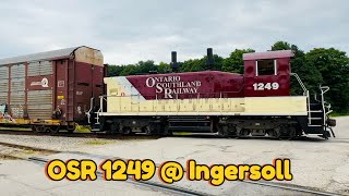 OSR 1249 wyeing its train at Ingersoll. 8-16-2024