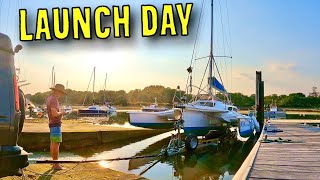 FIRST TIME TRYING TO LAUNCH MY TRIMARAN TRAILER SAILER | Ep.132