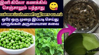 செலவே இல்லாமல் ரேஷன் பச்சரிசியில் ஈஸியா கஞ்சி வத்தல் செய்து பாருங்க |pudina Green Peas vathal