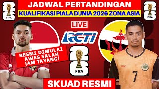 Jadwal Timnas Indonesia vs Brunei - Kualifikasi Piala Dunia 2026 Zona Asia - Live RCTI