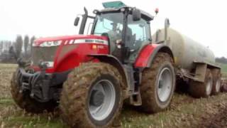 Landbouwhaspengouw- Massey Ferguson 8660 met 2-as Dezwaef Luc Wauters