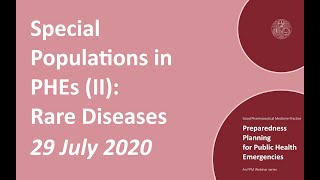 FPM Webinar: Special Populations in Public Health Emergencies: Rare Diseases