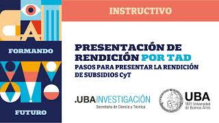 Presentación de Rendición por TAD UBA