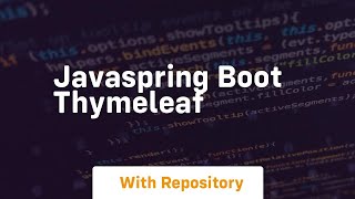 Javaspring boot thymeleaf