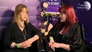 Julie Cook talks to Carrie Kirkpatrick at the Mind Body Spirit Festival