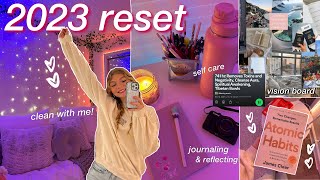 2023 ULTIMATE RESET ROUTINE: goal setting, vision board, deep cleaning, notion tour & glowing up!