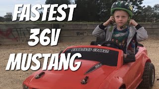 Fastest 36v Modified Power Wheels Mustang Drifting.Best Electric ride on car for kids.