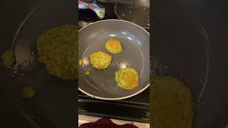 Baby led weaning. Spinach pancakes. She’s okay. #babyledweaning