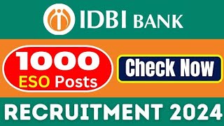 IDBI Bank ESO Online Form 2024 Kaise Bhare ¦¦ How to Fill IDBI Bank ESO Online Form 2024 Fill up