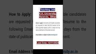 Assistant Professor Vacancy 2024# Computer Science & Engineering Dept#teachingjobs#applynow