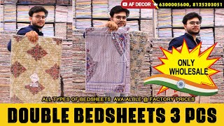 #afdecor I Independence Day Special Sale on Embroidery Double #Bedsheets with 3 pcs #hydwholesalers