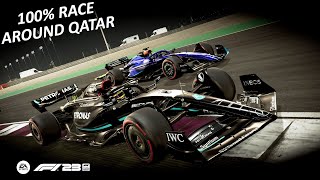 F1 23 | 100 % RACE AROUND QATAR GRAND PRIX | LAST TO ??? CHALLENGE!!!!