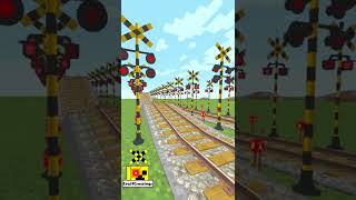 Railway level Railroad crossing trains Minecraft【 踏切 電車 アニメ】マイクラ ふみきり   156-04