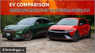 2025 Hyundai Ioniq 5 N vs 2024 Ford Mustang Mach-E GT | EV Comparison | Driving.ca